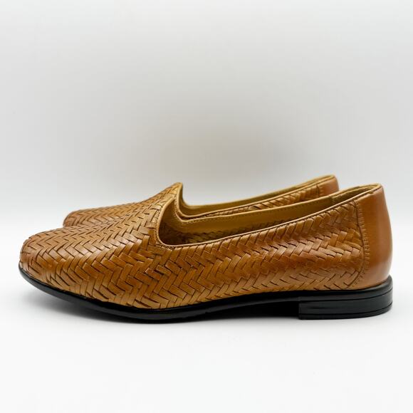Trotters Womens Liz III Loafers US 8 WW Brown Woven Leather Slip-On NIB - Picture 9 of 13